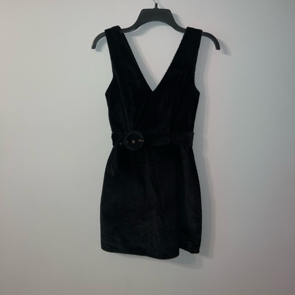 Black ribbed dress with belt American Eagle size XXS